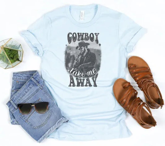 Cowboy Take Me Away Rip Wheeler Tee - The Doll House Boutique