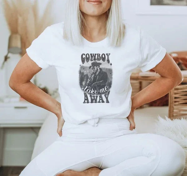 Cowboy Take Me Away Rip Wheeler Tee - The Doll House Boutique