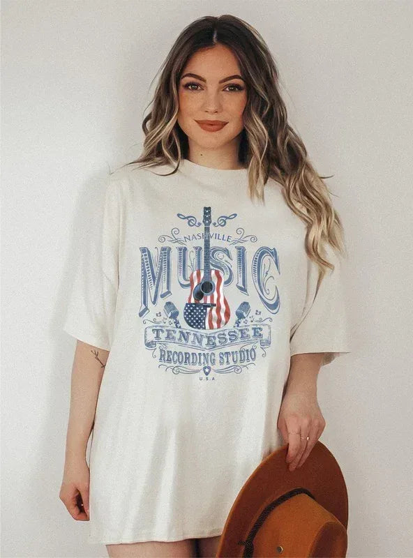 Nashville Music Recording Studio Tee - The Doll House Boutique