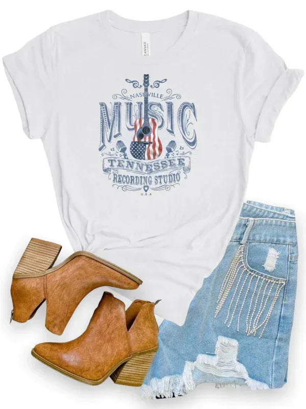 Nashville Music Recording Studio Tee - The Doll House Boutique