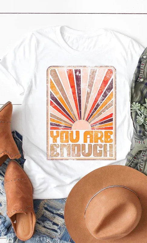 Retro You Are Enough Graphic Tee - The Doll House Boutique