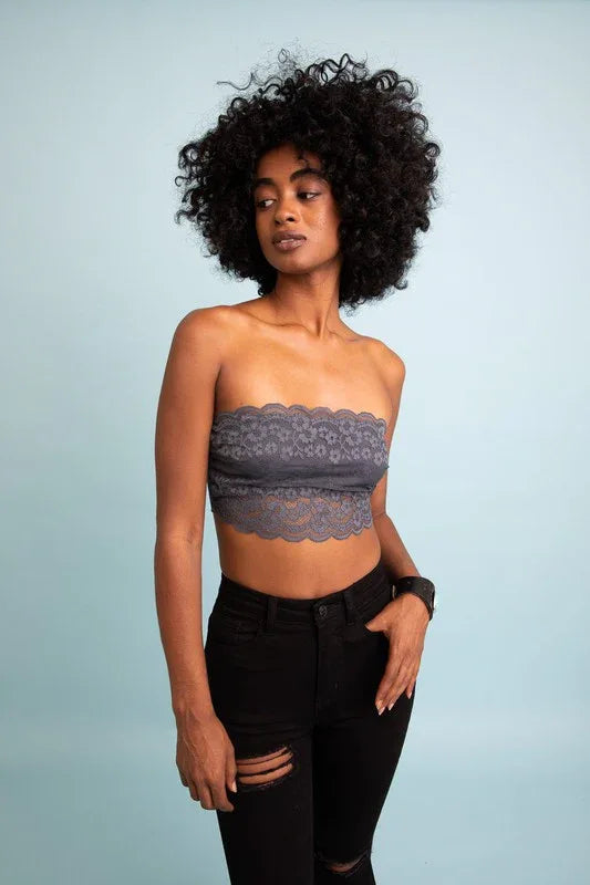 Wide Lace Bandeau - The Doll House Boutique