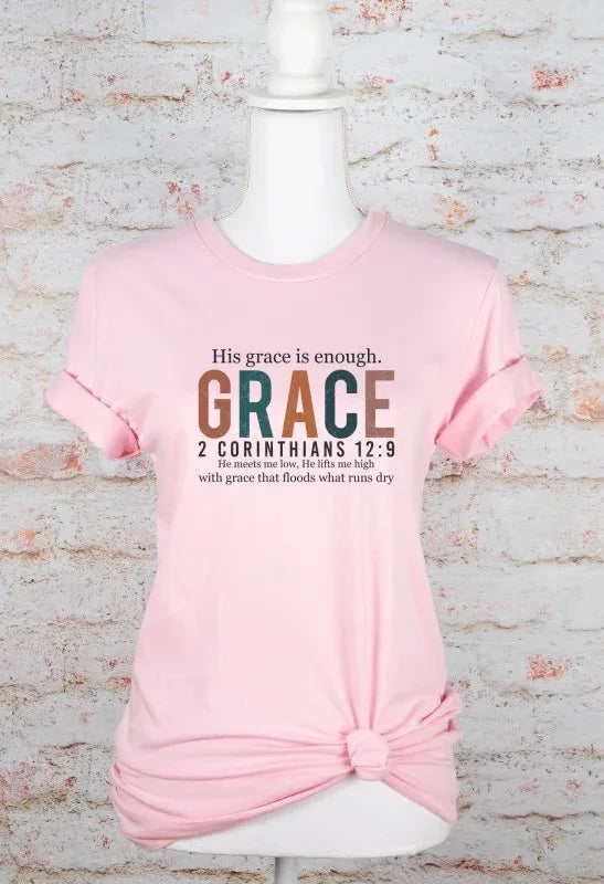 His Grace is Enough Bella Canvas Graphic Tee - The Doll House Boutique