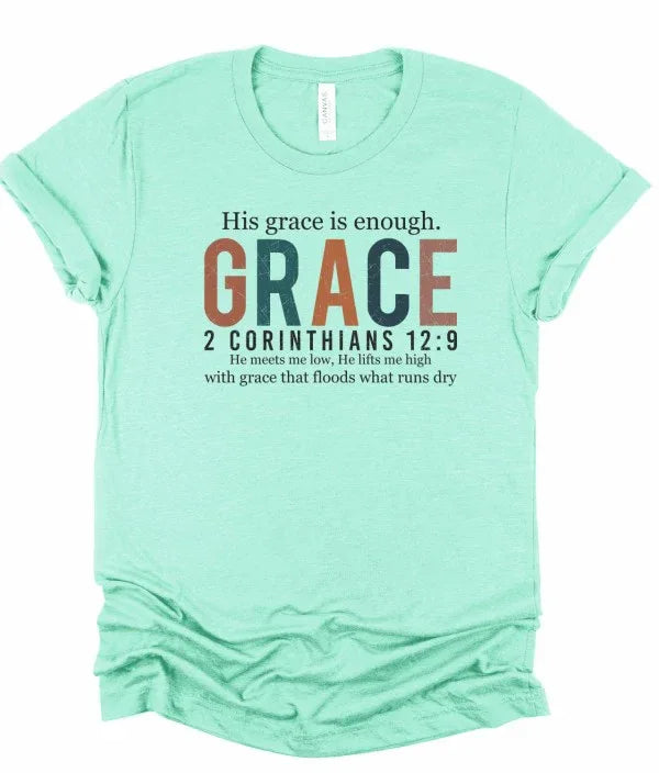 His Grace is Enough Bella Canvas Graphic Tee - The Doll House Boutique