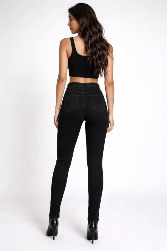 High Rise Studded Skinny Jean - The Doll House Boutique