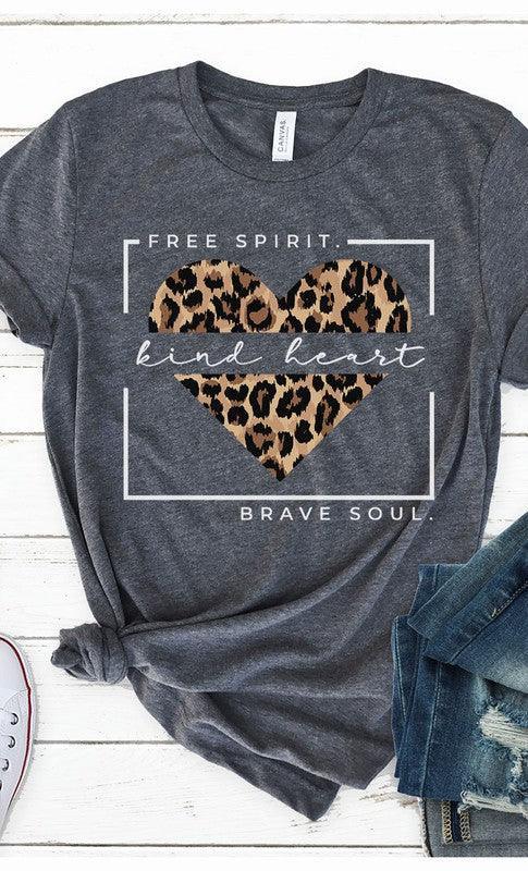 Free Spirit Leopard Heart Graphic Tee PLUS - The Doll House Boutique