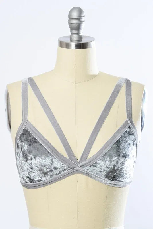 Crushed Velvet Bralette - The Doll House Boutique