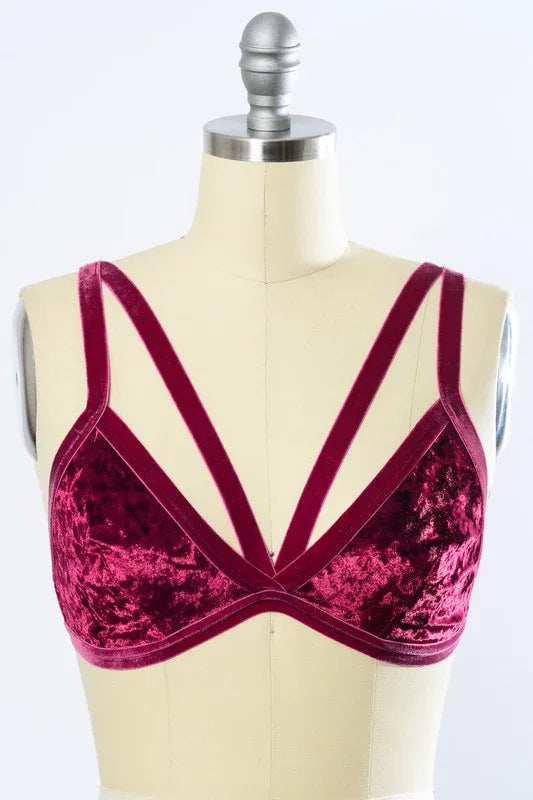 Crushed Velvet Bralette - The Doll House Boutique