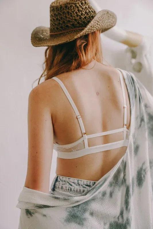 Center Cross Strap Lace Bralette - The Doll House Boutique