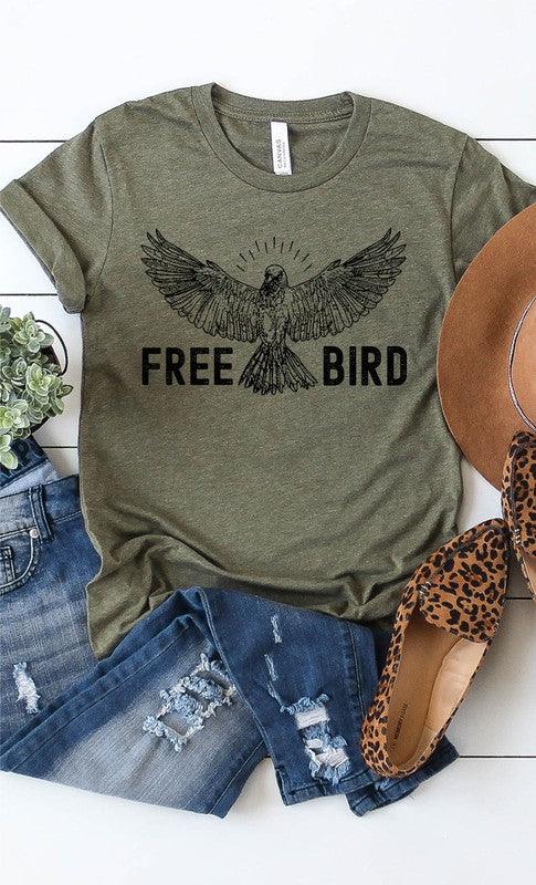 Retro Free Bird Graphic Tee PLUS - The Doll House Boutique