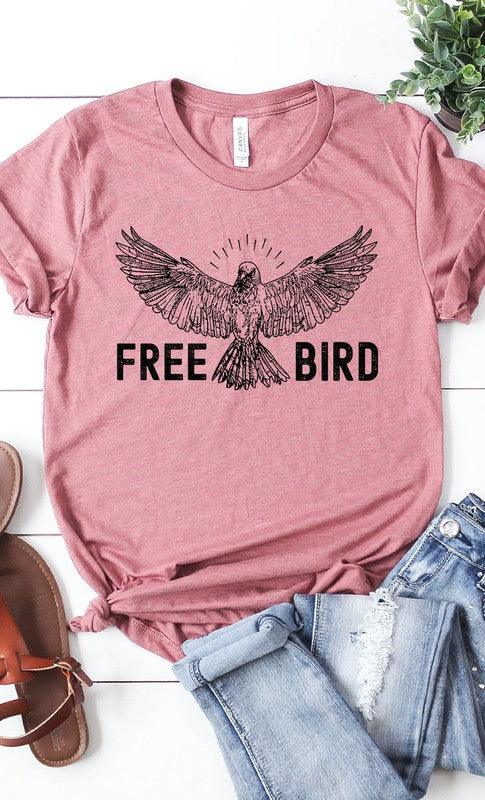Retro Free Bird Graphic Tee PLUS - The Doll House Boutique