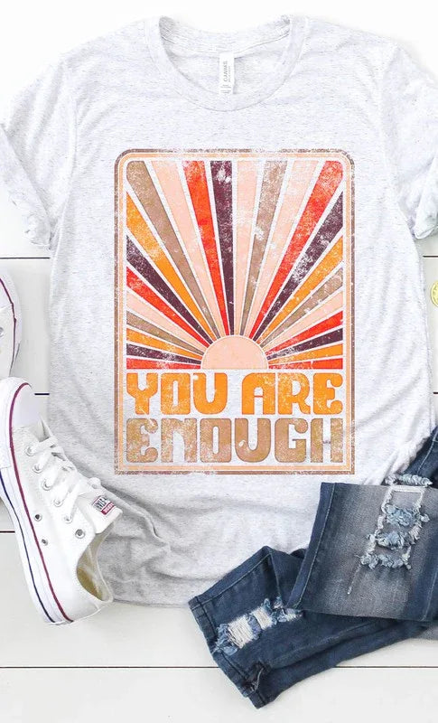 Retro You Are Enough Graphic Tee - The Doll House Boutique